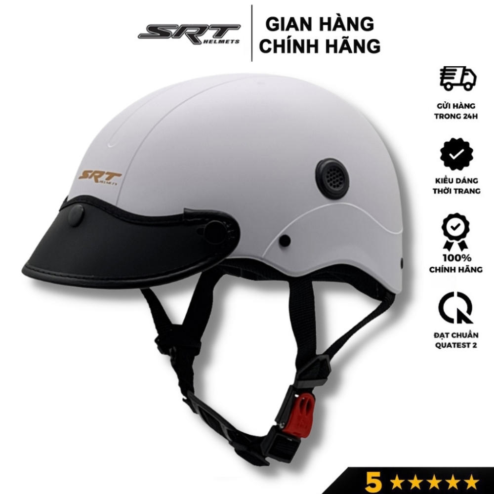 Mũ bảo hiểm nửa đầu NON SRT ASA 04 thời trang, nhiều màu sắc trẻ trung, lưỡi trai mềm cá tính- Hàng chính hãng