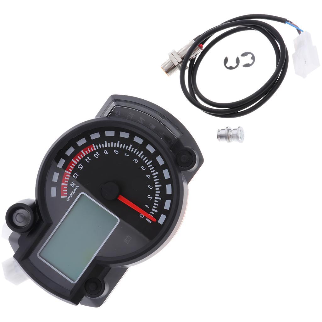 Universal Motorcycle 12V Tachometer Digital LCD Gauge