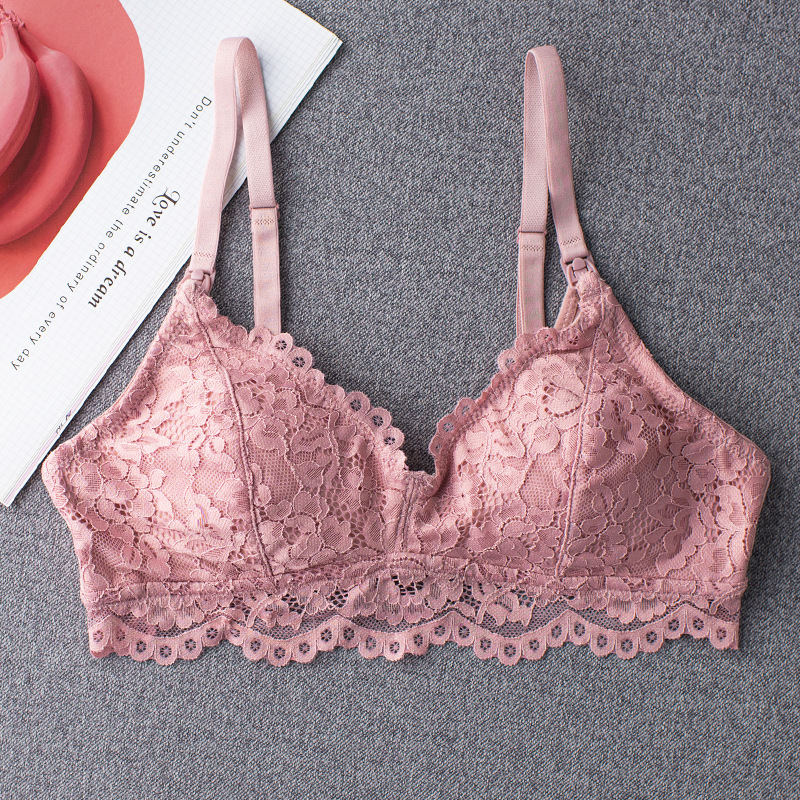 Áo lót bầu và cho con bú ren mềm không gọng đệm mỏng, bralette bầu B070