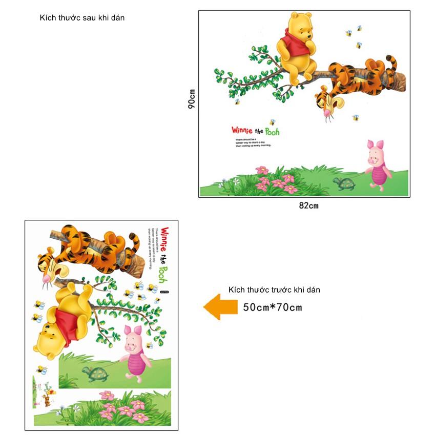 Decal dán tường trang trí - HOẠT HÌNH GẤU POOH ĐÁNG YÊU