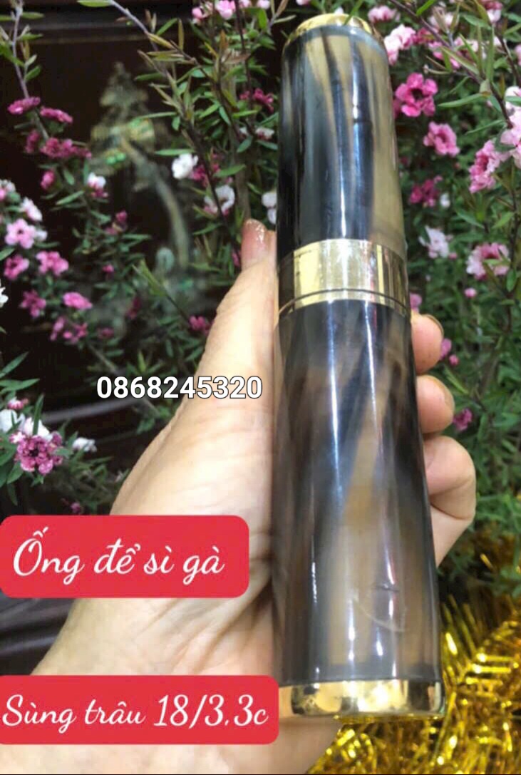 Ống đựng sì gà bằng sừng trâu phong cách lịch sự đẳng cấp kt 18×3,3cm