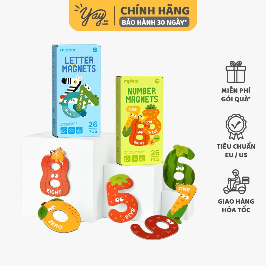 Bộ Chữ Cái &amp; Số Đếm Nam Châm cho bé 3+ - Mideer