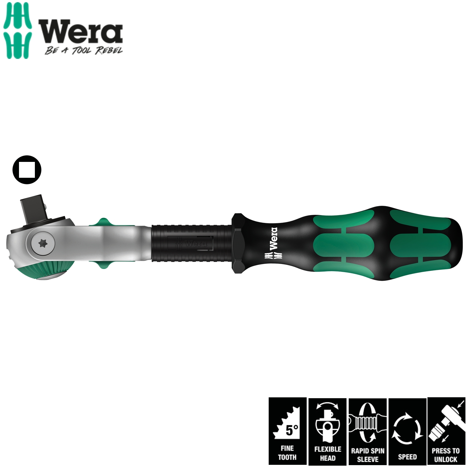 Tay vặn tròng cóc 3/8" 8000 B Zyklop Speed Ratchet Wera 05003550001