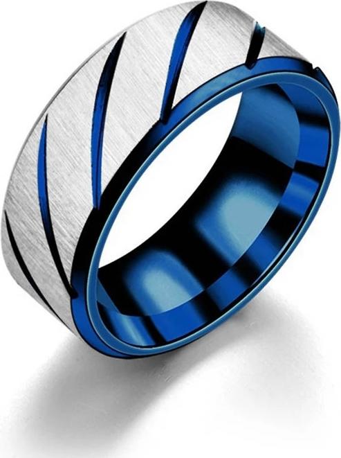 Nhẫn Thép Titan Nam Cá Tính Màu Xanh Dương NN19