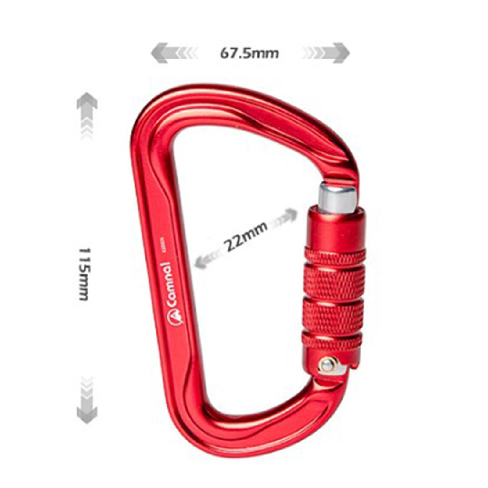 Professional Rock Climbing Carabiner Screw Lock Heavy Duty Carabiner Red