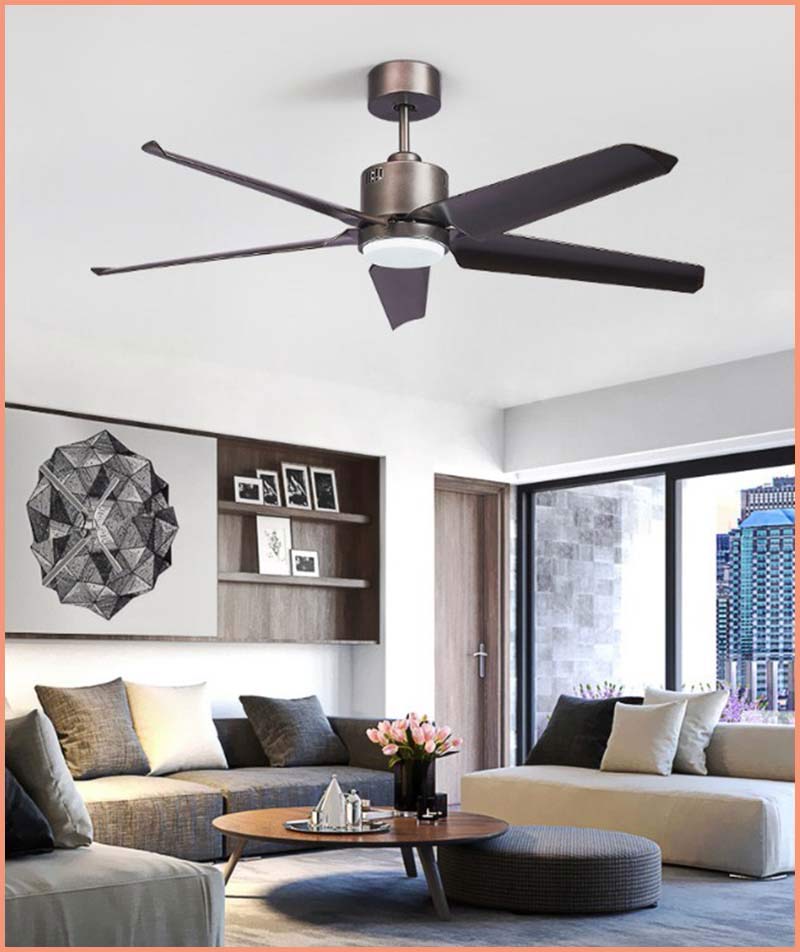 Quạt trần trang trí, quạt trần hiện đại động cơ DC điều khiển từ xa 6 tốc độ gió, quay tiến lùi làm mát hút ẩm, đèn led 3 màu siêu sáng.