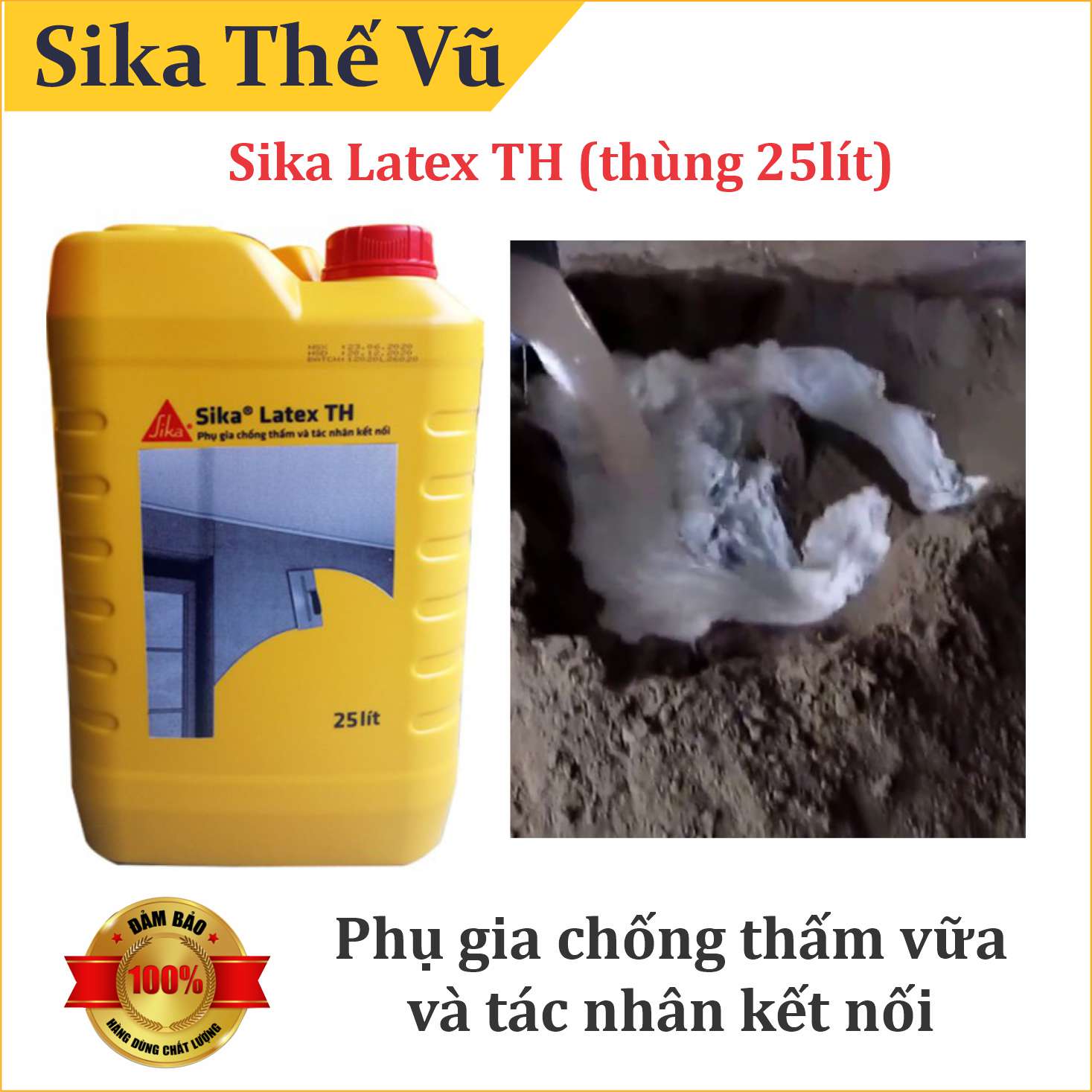 Phụ gia chống thấm vữa và tác nhân kết nối - Sikalatex TH (thùng 25lít)