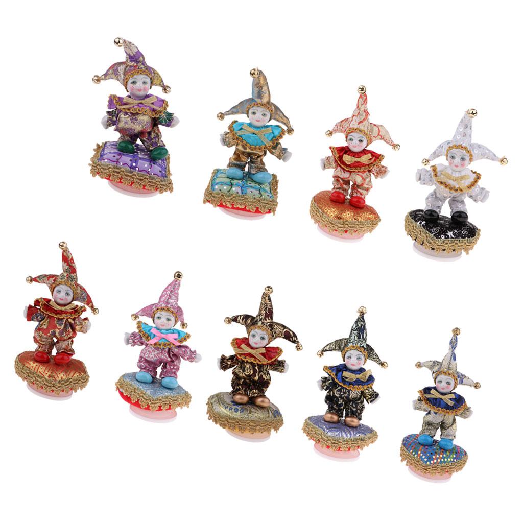 6inch Cute Porcelain Music Box Triangel Doll Harlequin Dolls Home Decoration