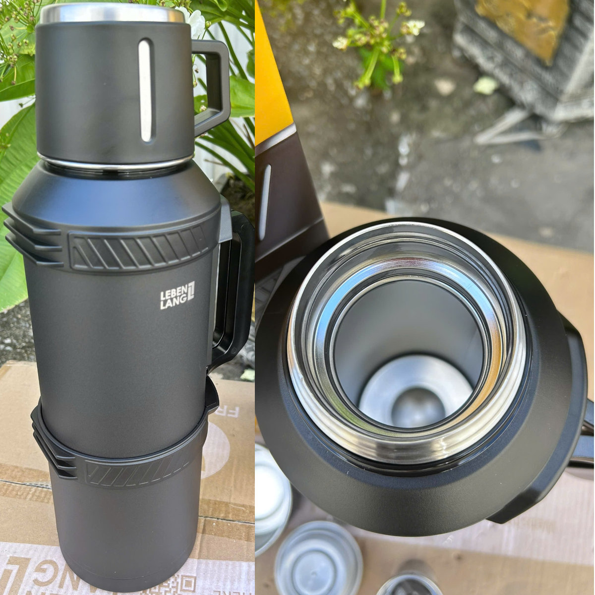 Bình giữ nhiệt Inox 316 Lê Bên Làng LBL3026/ LBL3025 dung tích 4L/ 6L có lõi lọc trà và dây đeo