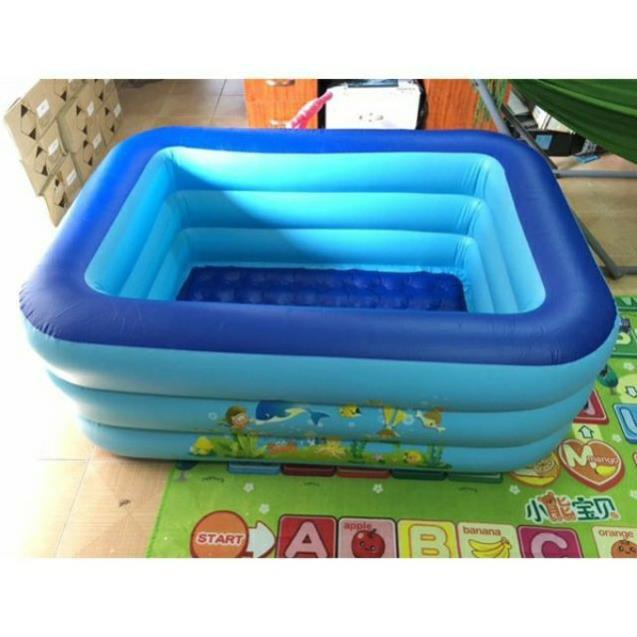 Bể Bơi Phao Kích Thước 1M8 ( 180x130xCao55Cm ) 3 Tầng Cho Bé, Hàng Loại 1 Có Đáy Chống Trượt