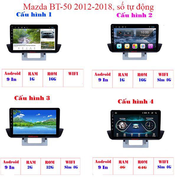 Màn hình Android 9 In  dùng cho ô tô Mazda BT-50 có GPS dẫn đường, ra lệnh bằng giọng nói 2012-2018.