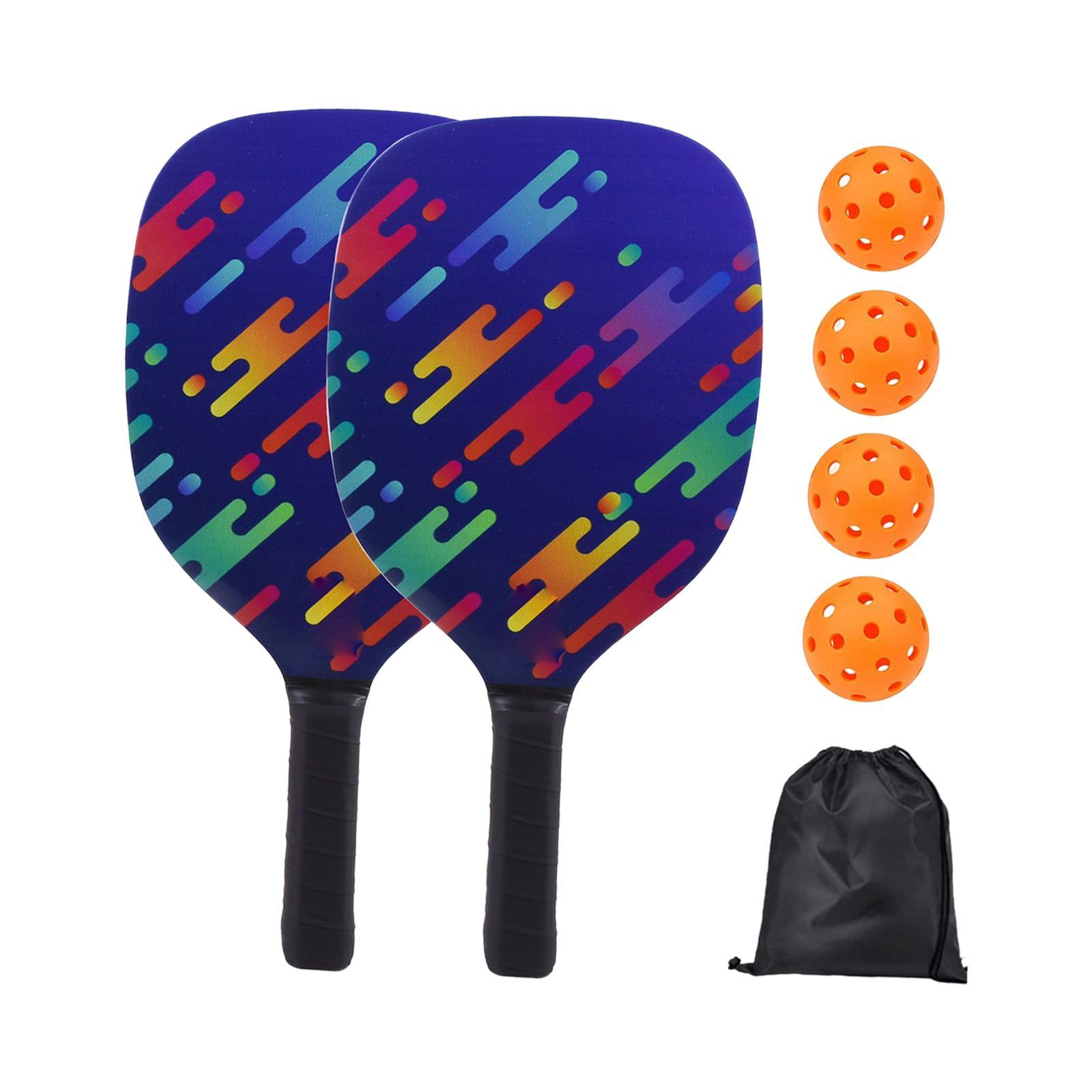 Portable Pickleball Paddle Racket Rackets 4 Pickleballs Comfort Grip for Men