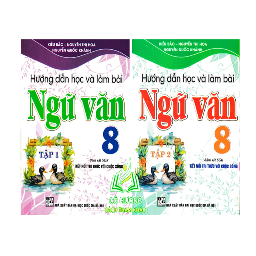 Sách - hướng dẫn học và giải các dạng bài tập toán 8 + hướng dẫn học và làm bài ngữ văn 8 (bám sát sgk kết nối) (bộ)