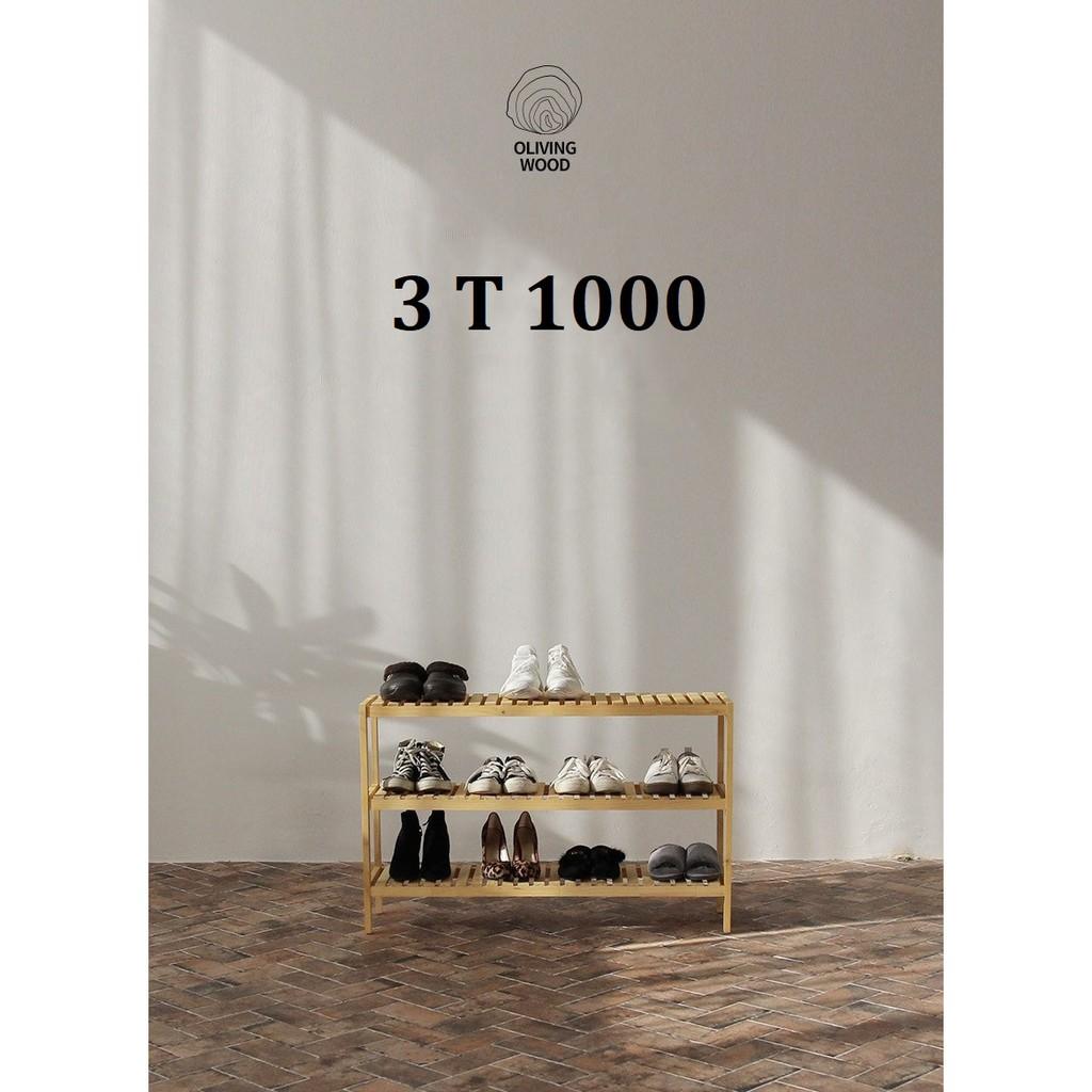 Kệ Để Giày Dép Gỗ Blue Home- 3 Tầng Dài 100cm Cao 60cm - Sản phẩm lắp ráp tiện lợi, có sẵn ốc vít