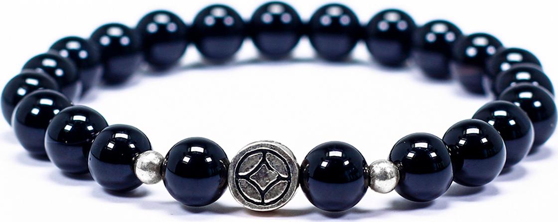Vòng tay cho bé đá obsidian charm bạc mệnh thủy, mộc - Ngọc Quý Gemstones