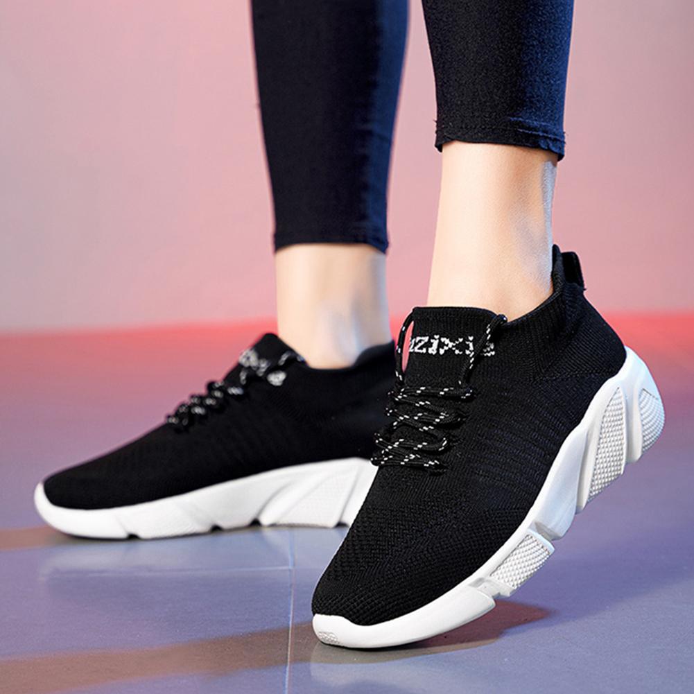 Mùa Hè Ngoài Trời Giày Thể Thao Nhẹ Casual Giày Thể Thao Sneakers Thoáng Khí Nam Nữ Không Trượt Phối Ren Cho Chạy Bộ Huấn Luyện Viên Color: Black Shoe Size: 42
