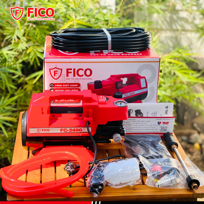 MÁY XỊT RỬA XE CAO ÁP CÓ CHỈNH ÁP 2.480W FC-2480 CÓ CHỈNH ÁP FICO -HÀNG CHÍNH HÃNG