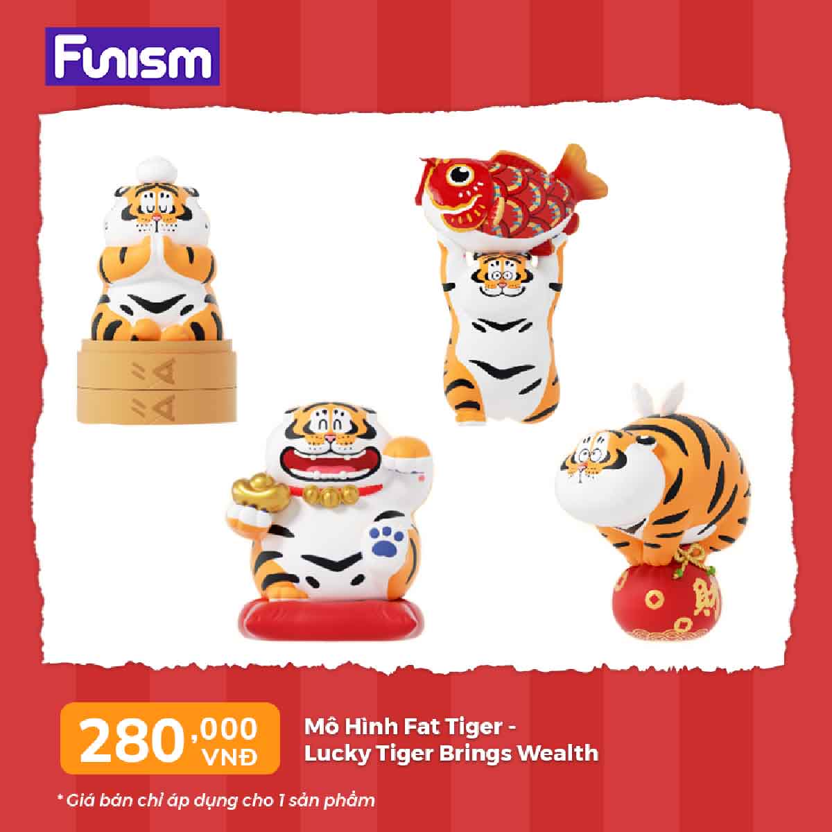 Đồ Chơi Mô Hình Alexander The Fat Tiger - Lucky Tiger Brings Wealth FUNISM MX2063- Giao hàng ngẫu nhiên