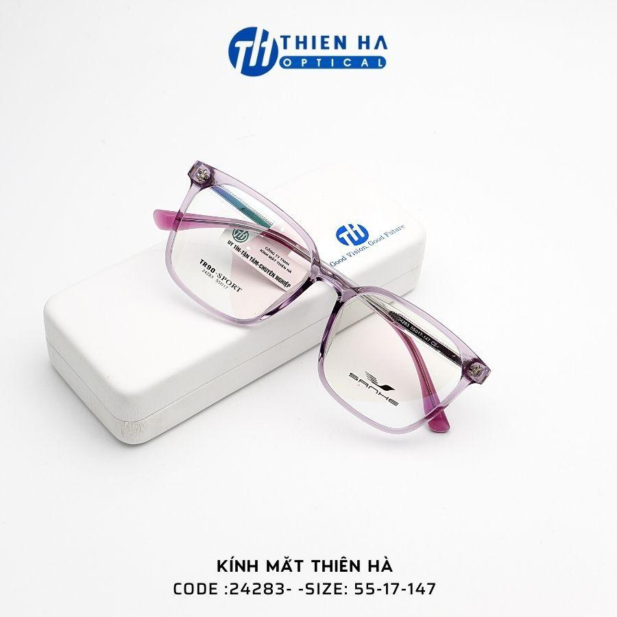Gọng kính vuông nam nữ Kính Mắt Thiên Hà chất liệu nhựa dẻo nhẹ càng kính cốt thép chắc chắn, unisex dễ đeo Shanhe 24283