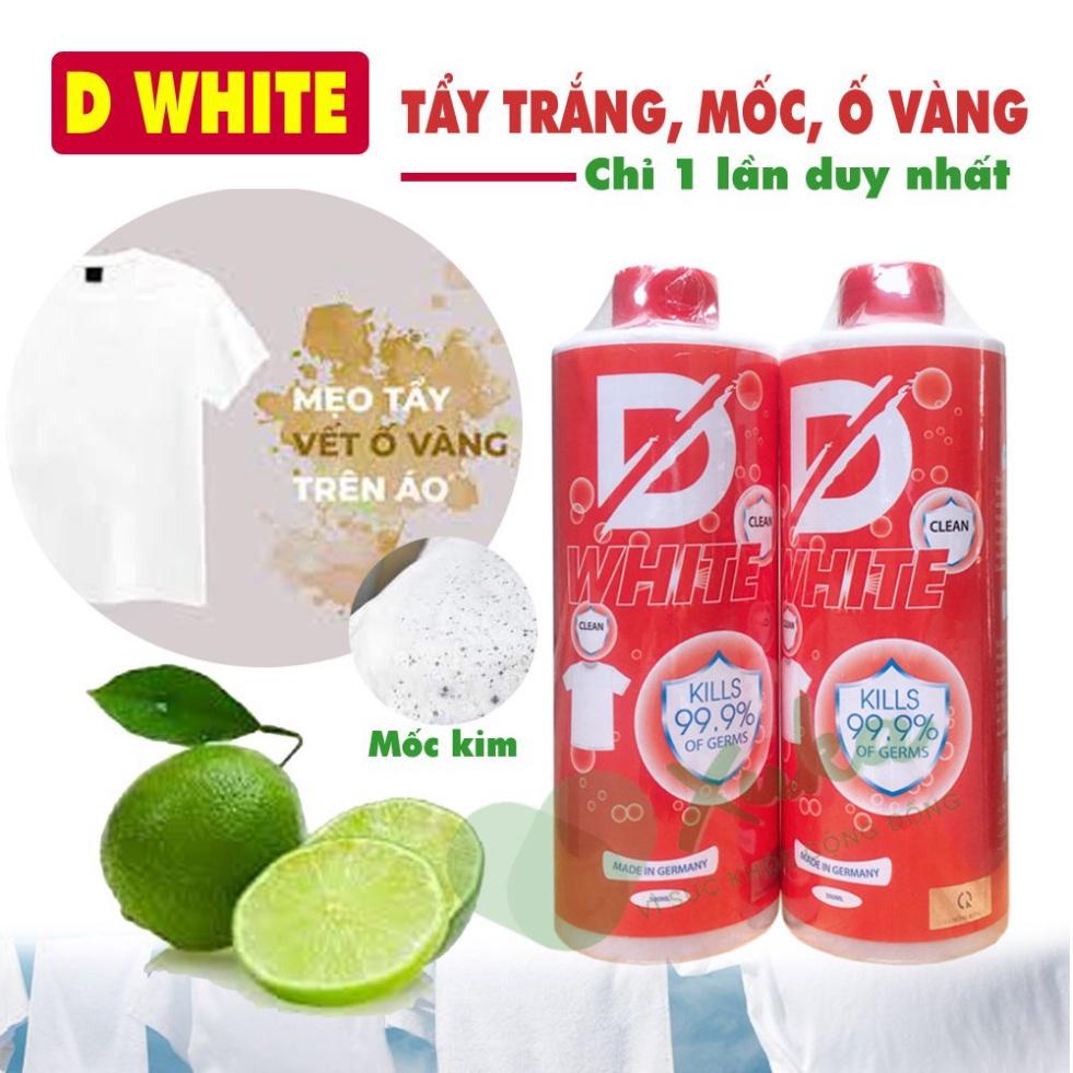 Nước Tẩy Trắng quần áo thế hệ mới D.WHITE Tẩy mốc quần áo, ố vàng, không phai màu vải