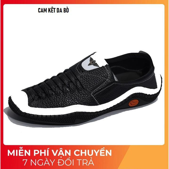 Giày lười nam da bò nam cao cấp 2 màu nâu và đen R0508
