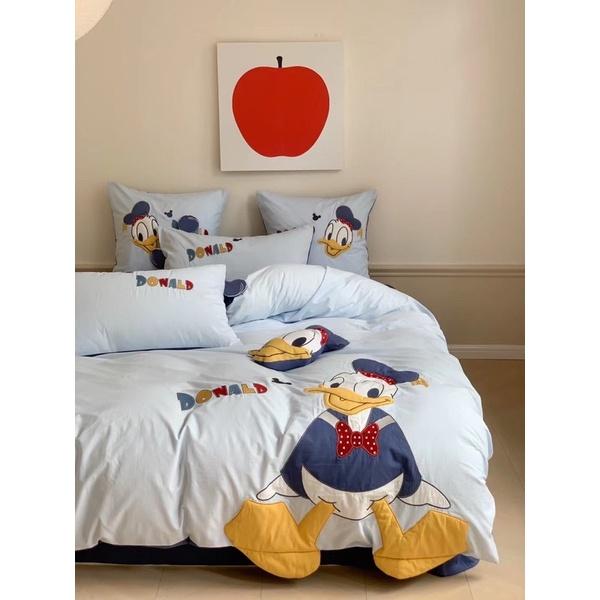 Bộ Chăn Ga Gối Cotton Linen Disney Hàng Nhập Khẩu 5 Món Hoạt Hình Disney Dễ Thương