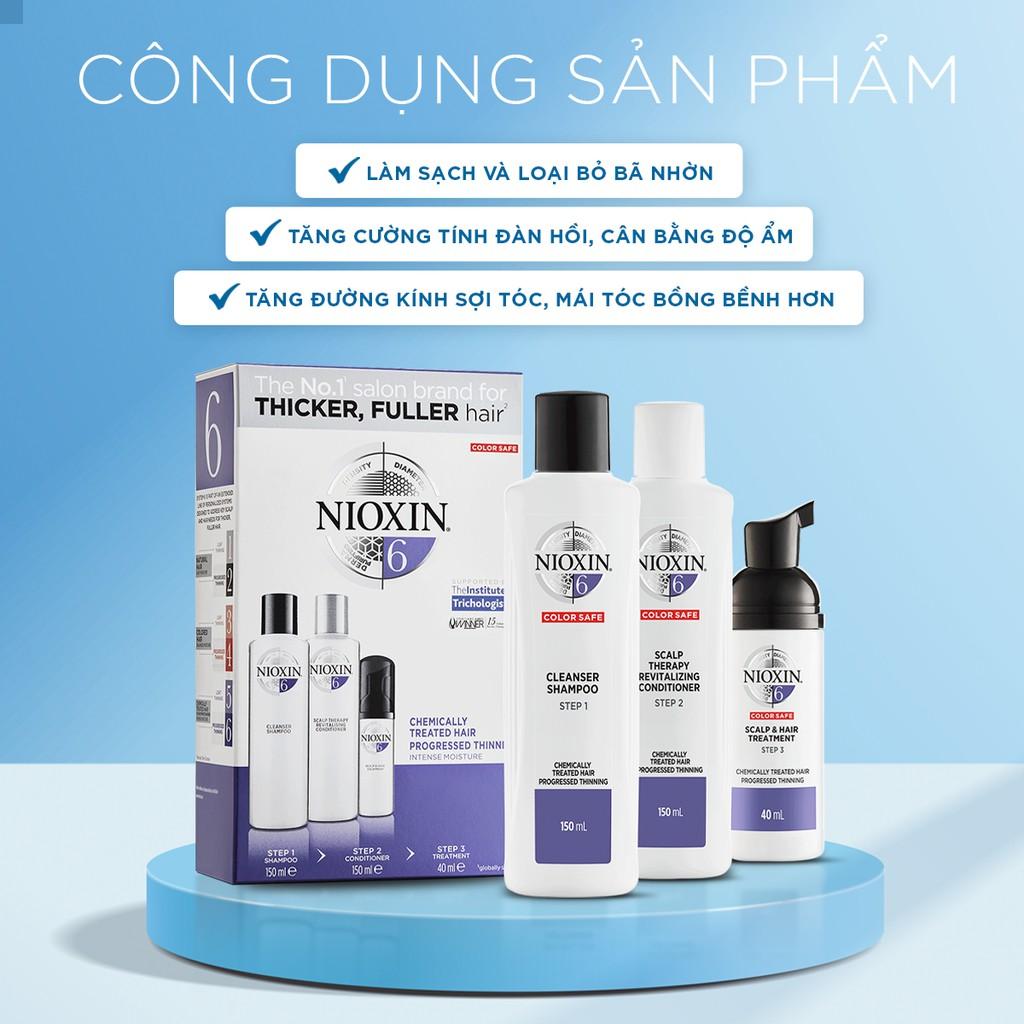 Bộ Chăm Sóc Tóc Nioxin 6 Cho Tóc Tạo Kiểu, Thưa, Rụng Nhiều Bleached / Chemically Treated Hair With Progressed Thinning