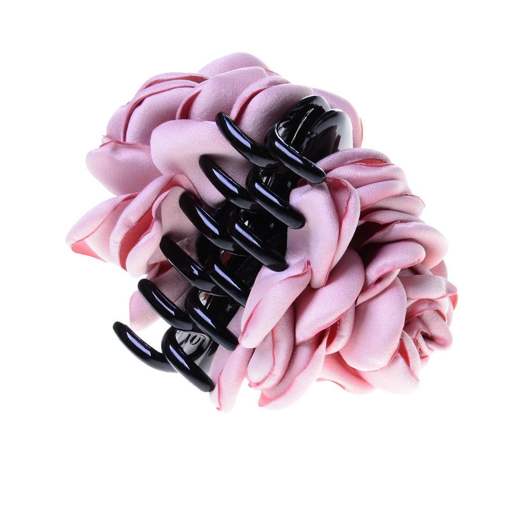 2pcs Fashion Ladies Rose Flower Hair Clamp Plastic Claw Clip Hair Accessory