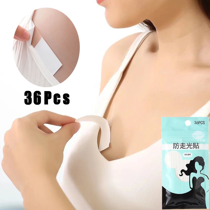 Set 36 băng dính cố định quần áo - Miếng dán chống lộ, hở ngực, vai áo cho bạn gái