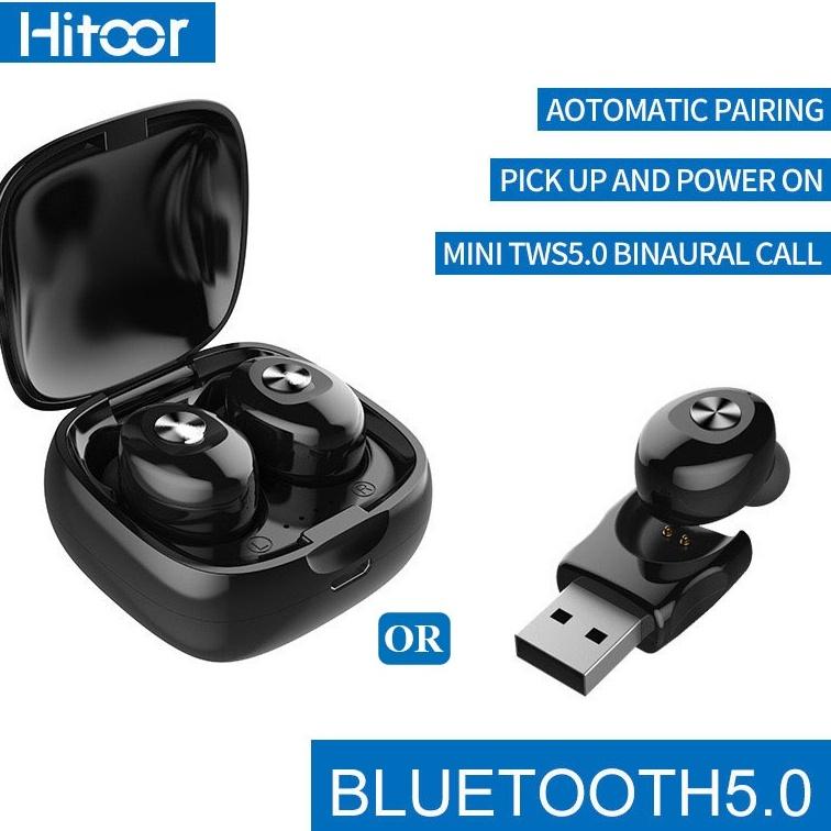 Tai nghe Bluetooth Hitoor XTG12 TWS dual-pass 5.0 tai nghe stereo thể thao không dây điện thoại di động phổ thông - hàng nhập khẩu