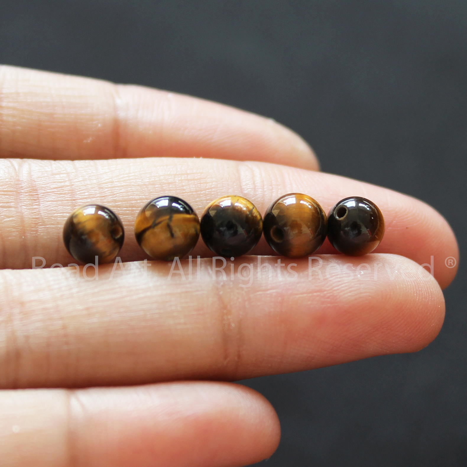 [1 Hạt/ 3 Hạt] 6MM Đá Mắt Hổ Vàng Nâu, Brown Tiger Eye, Mắt Cọp Vàng Tự Nhiên Loại B, Đá Phối Vòng Tay Phong Thuỷ, Chuỗi Hạt, Mệnh Thổ, Kim - Bead Art