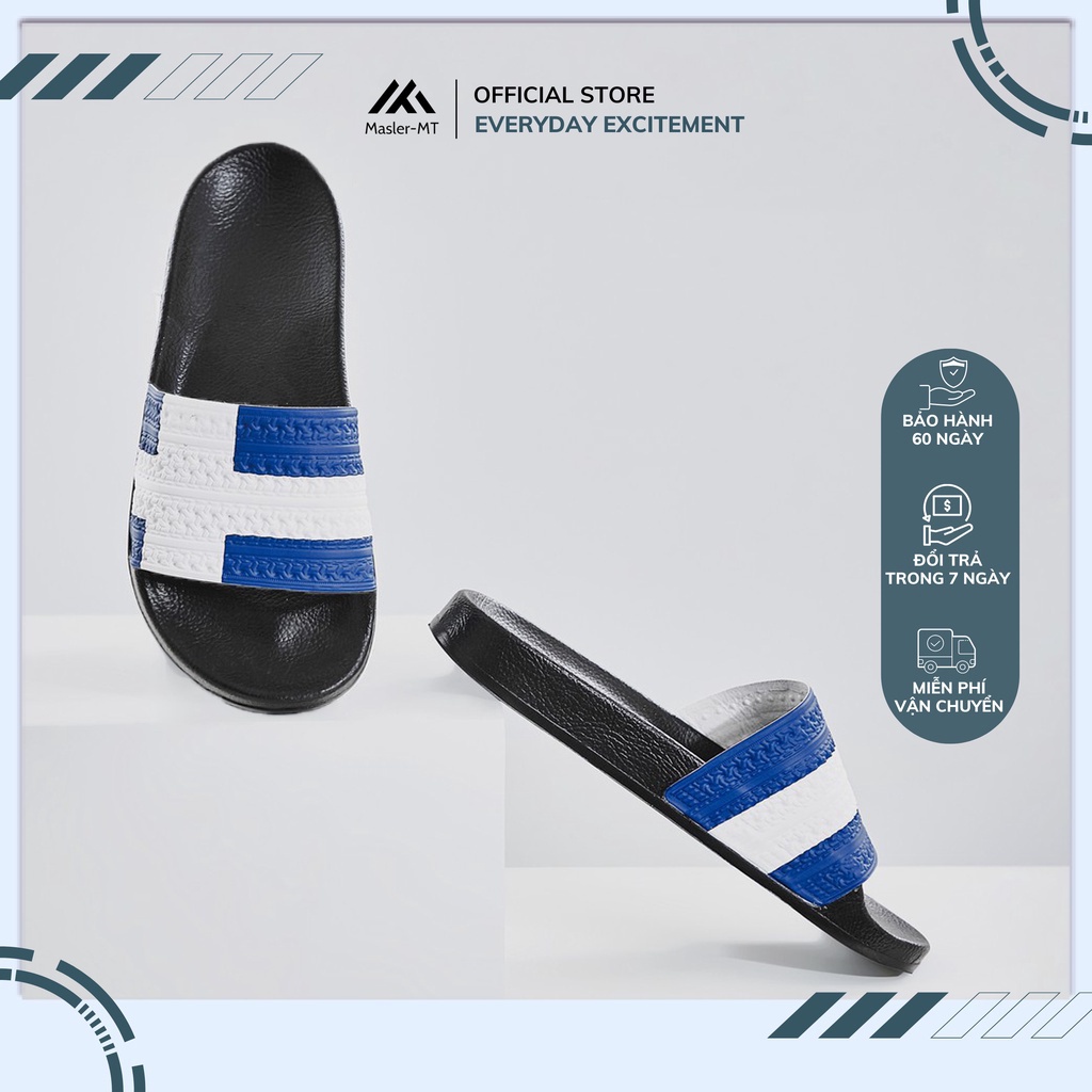 Dép Quai Ngang Nam Nữ M Masler - Mt Đan Mạch Xanh Dương Với Lớp Đế Chống Nước Và Quai Êm Chân Dmxd - Đế Màu Đen - 40