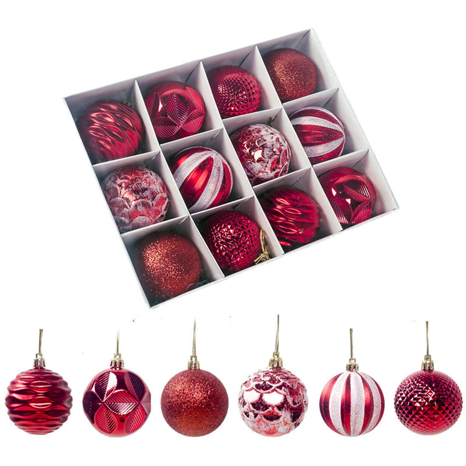 12Pcs Christmas Balls Xmas Tree Hanging Pendants DIY for Home Decorations