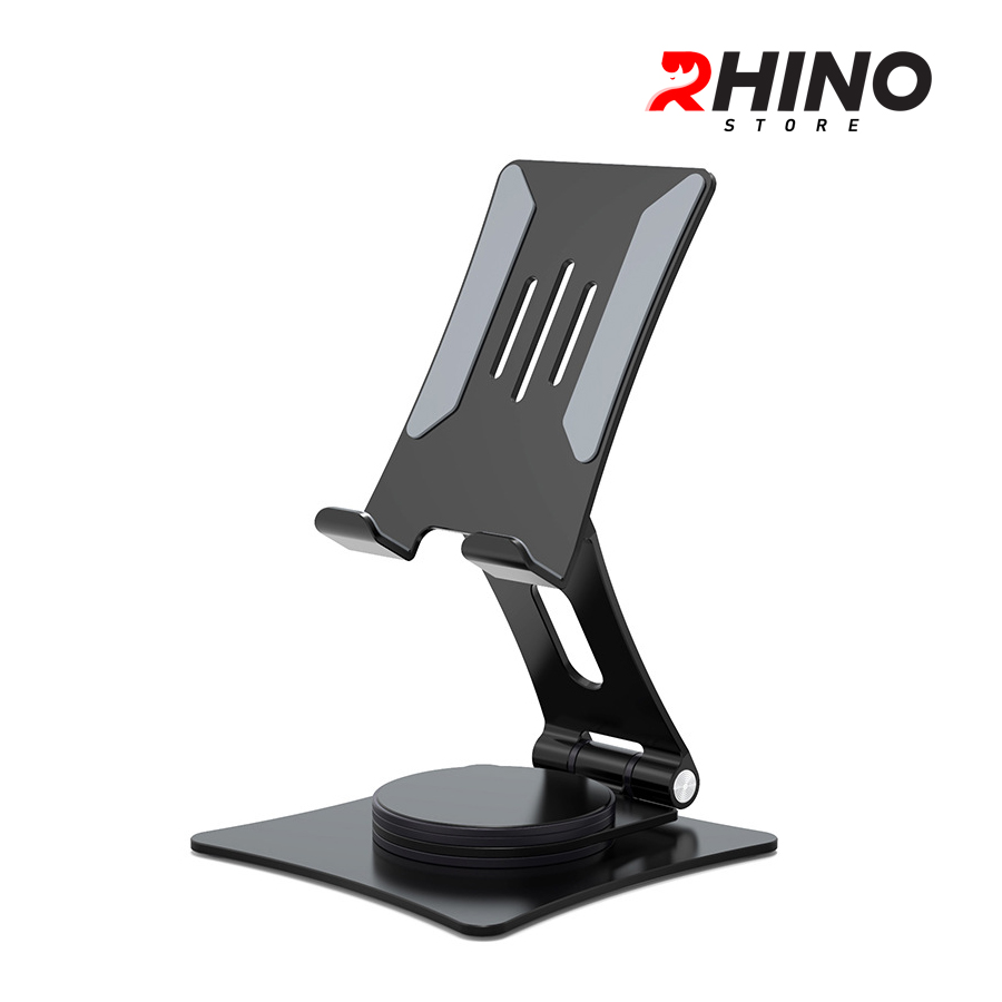 Kệ đỡ điện thoại, ipad 360° Rhino KP302, giá đỡ nhôm cao cấp để bàn tiện lợi có thể gấp gọn - Hàng chính hãng