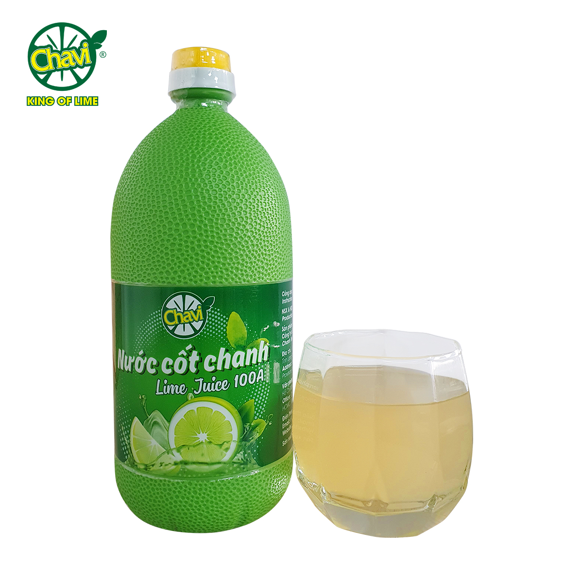 Chavi - Nước cốt chanh 100A - Gói 4 chai 1 Lít