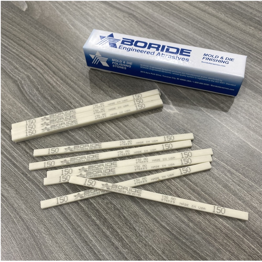 Combo 12pcs Đá đánh bóng Boride AO kích thước 1/8 X 1/4 X 6 grit 150