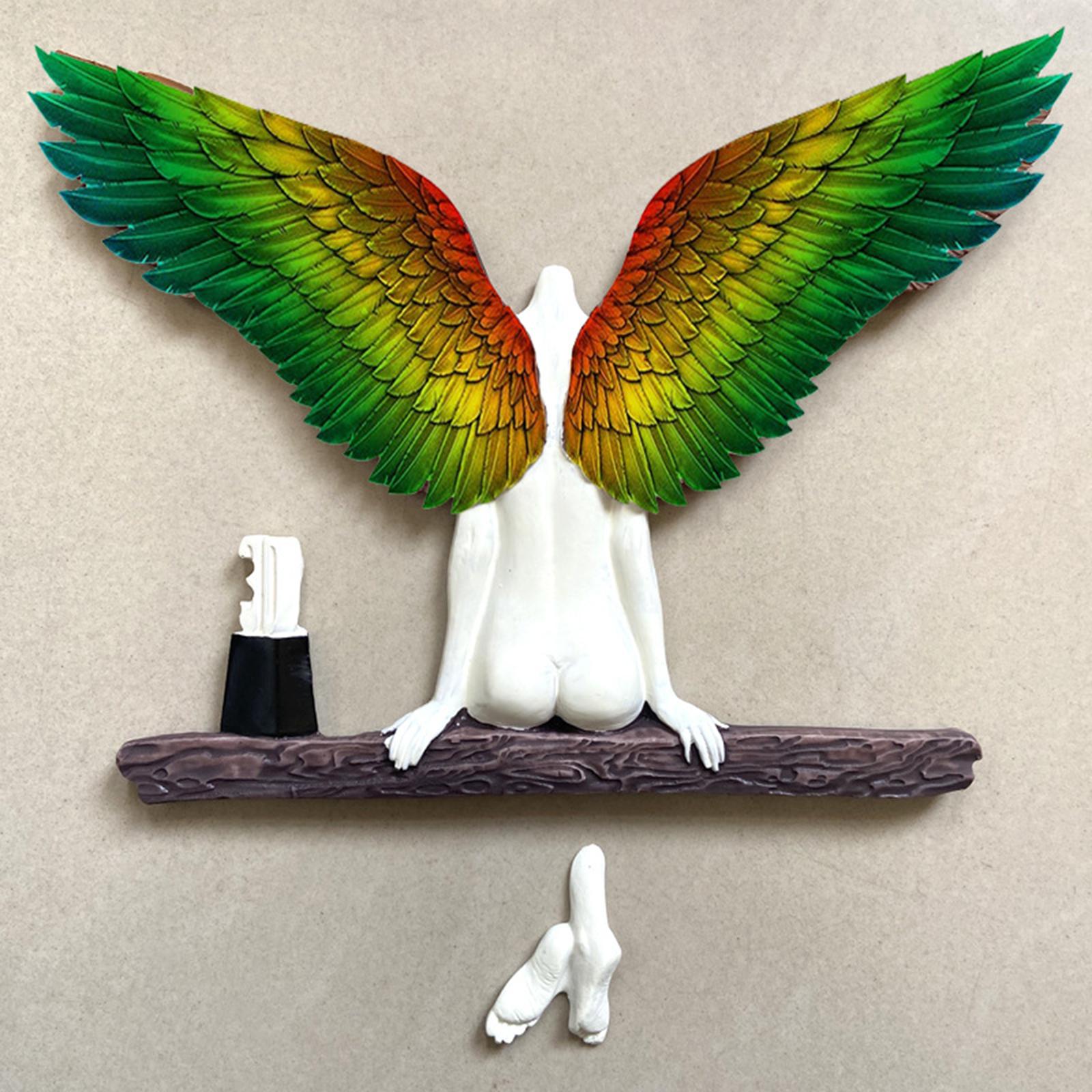 Resin Angel Wings Statues Art Wall Decor DIY Figurines Coffee Decor