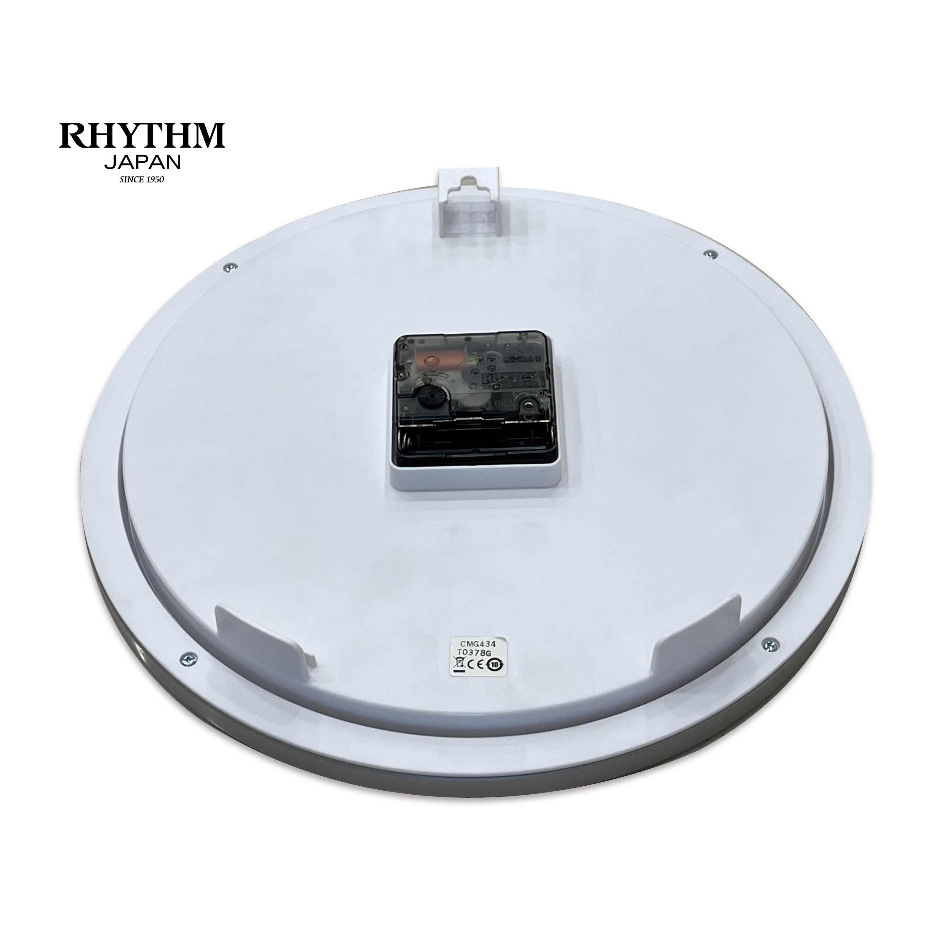 Đồng hồ treo tường Rhythm CMG434BR19, dùng pin,  vỏ nhựa, màu bạc, kích thước 28.0 x 4.3cm