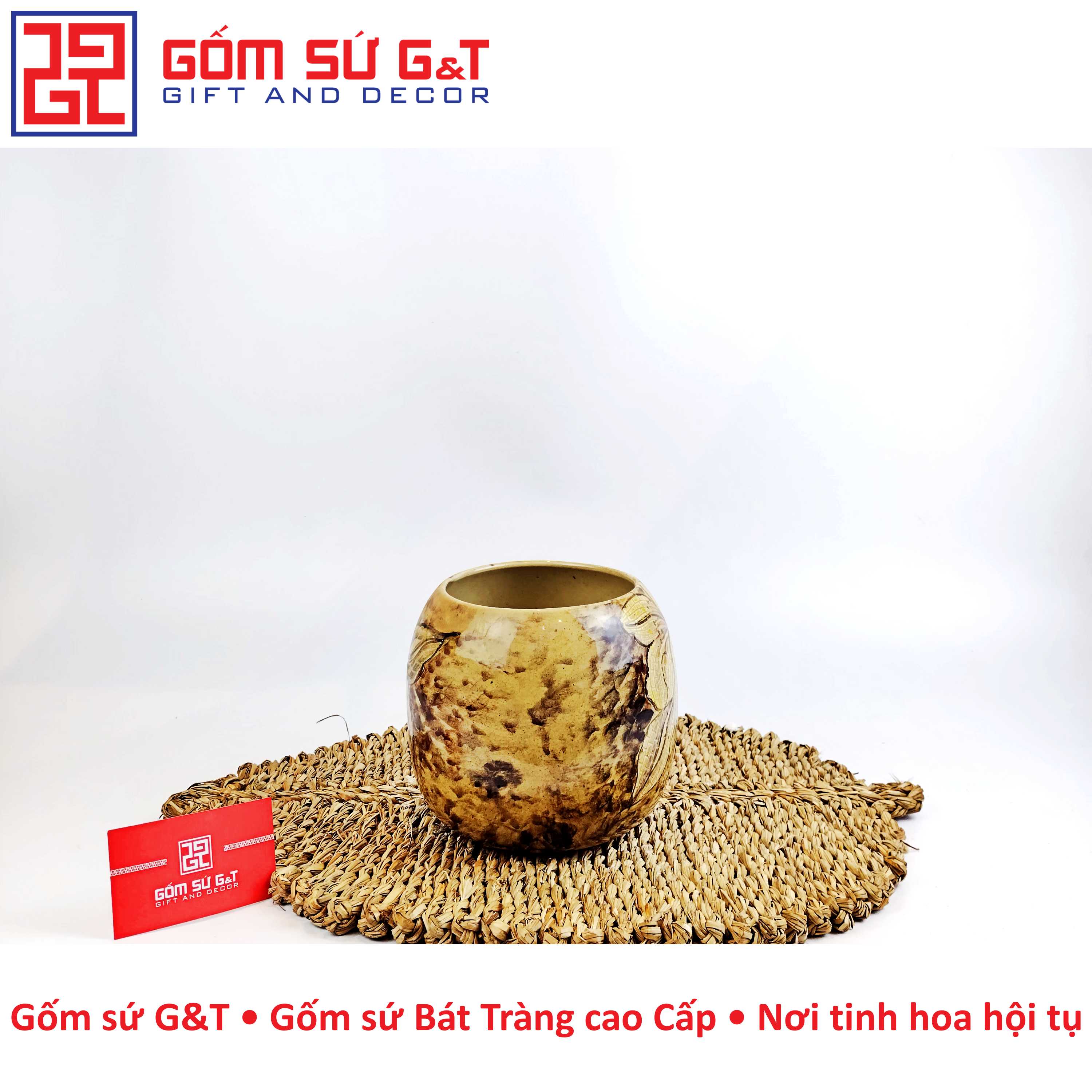 Lọ hoa chum miệng rộng hoa loa kèn Gốm Sứ G&T