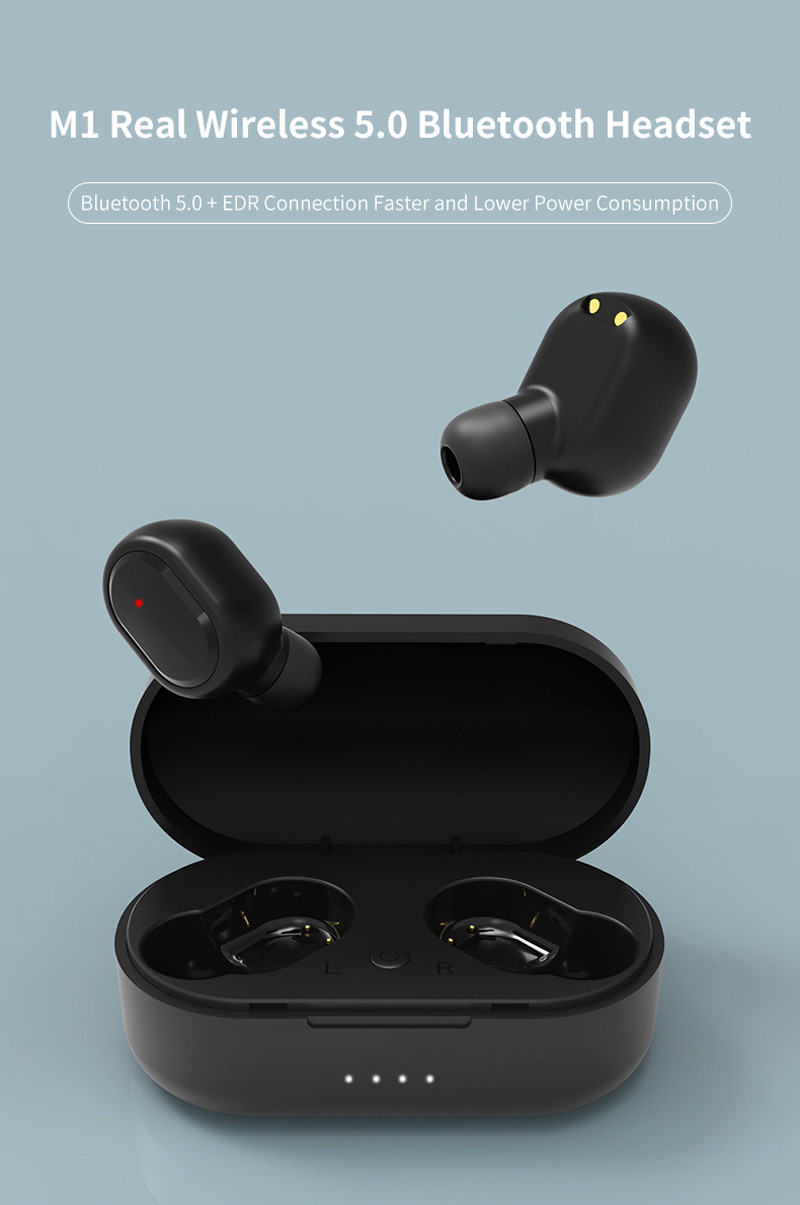 Tai nghe Bluetooth 5.0&EDR M1TWS Fullbox, tiết kiệm pin - Hàng nhập khẩu