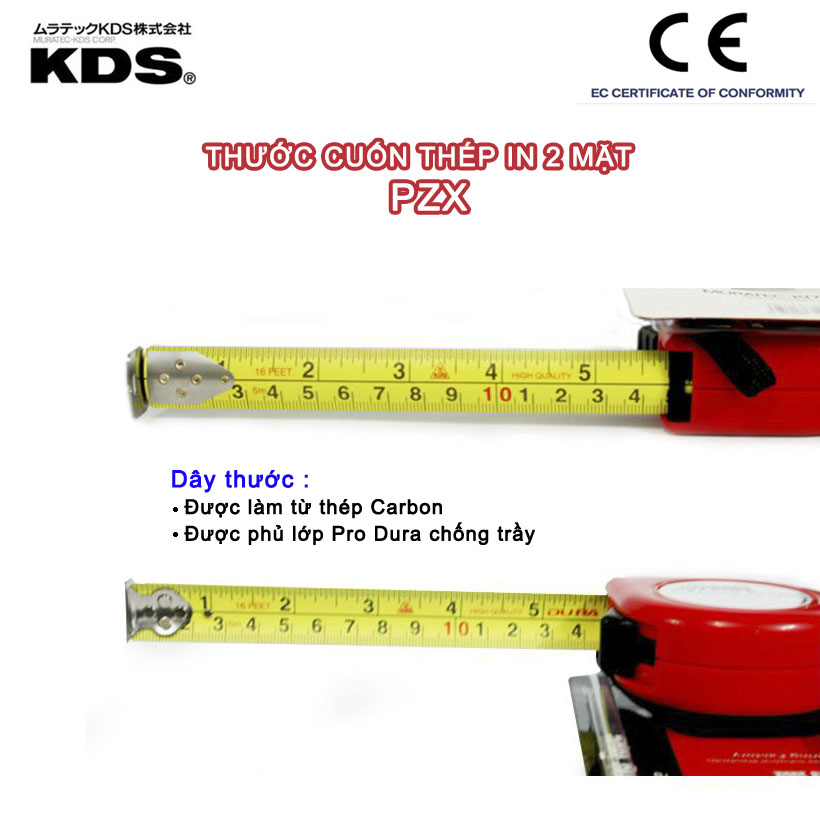 THƯỚC CUỐN THÉP KDS PZX HỆ INCH VÀ MÉT