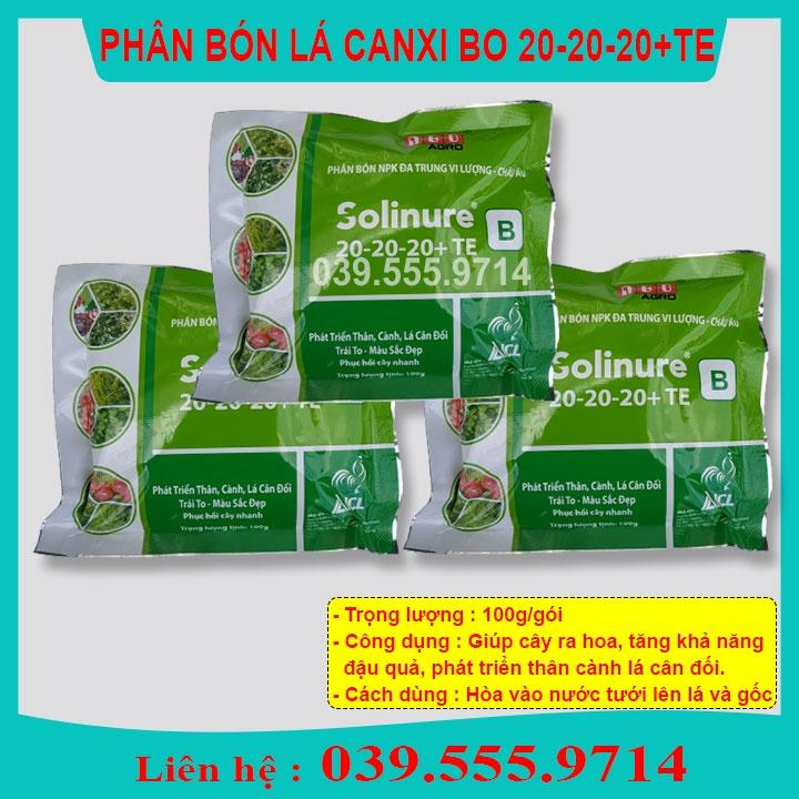 3 Gói Phân bón lá Canxi Bo 20-20-20 TE - Phục hồi cây, phát triển thân cành lá, trái to màu sắc đẹp