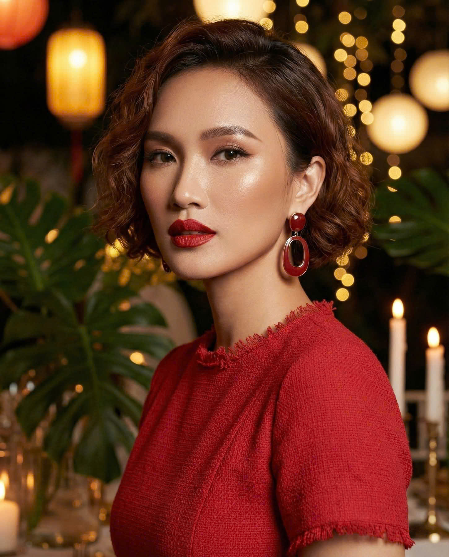 Áo Thắt Eo Peplum Tweed Đỏ Thanh Minh Top242 thời trang thiết kế Hity