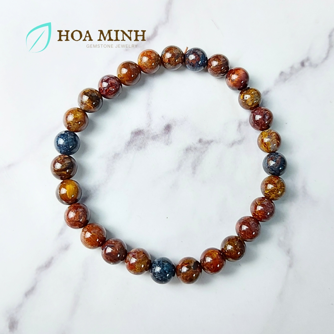 Vòng tay đá Pietersite "Giông Bão" thiên nhiên size 7 li hợp mệnh Thủy Mộc