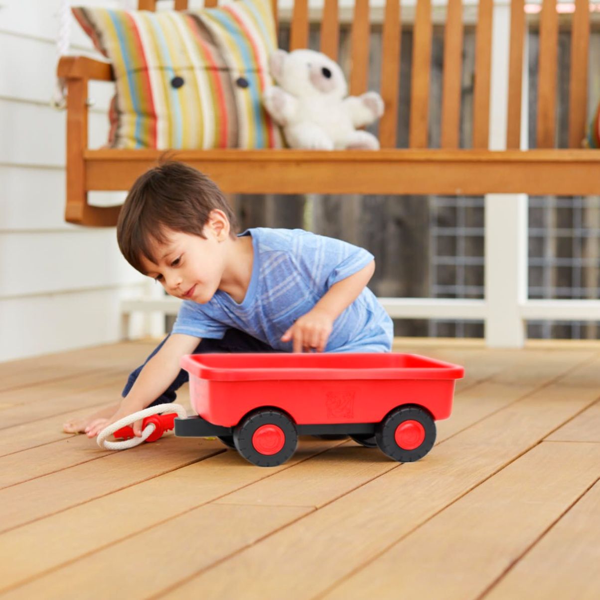 Đồ Chơi Xe Kéo Hàng Elmo’s Wagon Green Toys Cho Bé Từ 18 Tháng