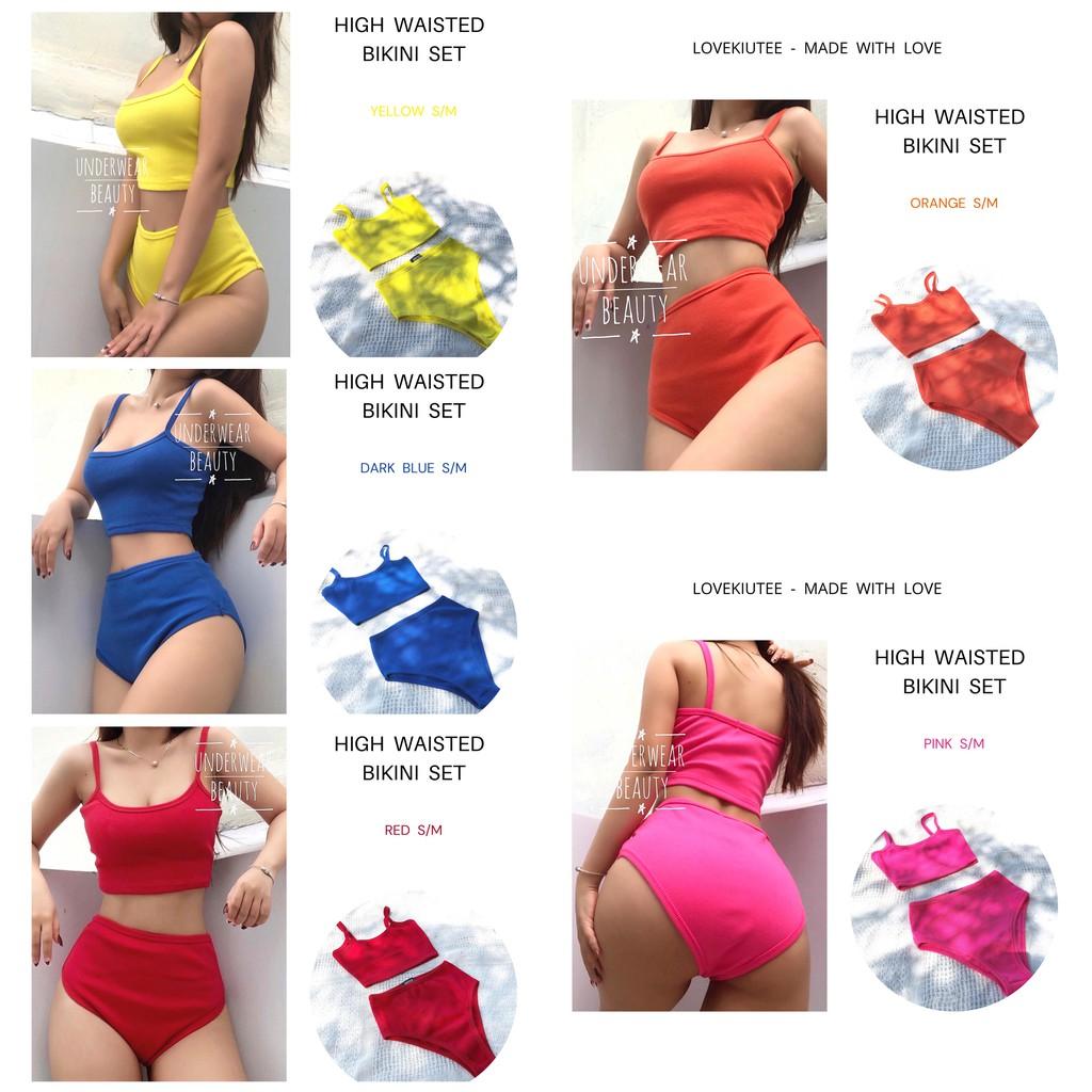 Set bikini áo và quần lưng cao high waisted LOVEKIUTEE