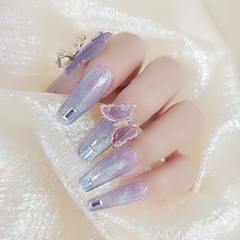 cham b ướm ngọc gắn móng nail