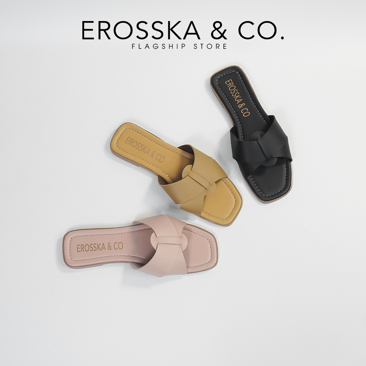 Erosska - Dép đế bệt nữ quai ngang kiểu dáng đơn giản - DE065