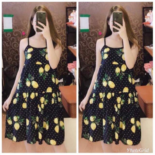 Váy lanh bầu váy mặc nhà xinh chất lanh mát