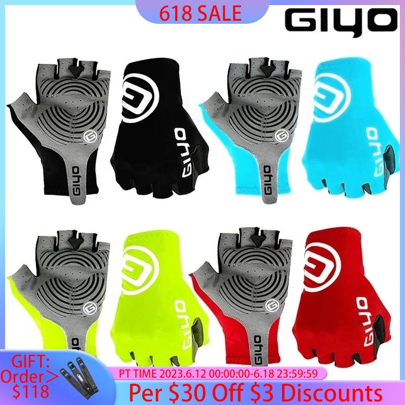 Giyo Găng tay nửa ngón tay chống trượt xe đạp mitten vải Color: Black Size: XL